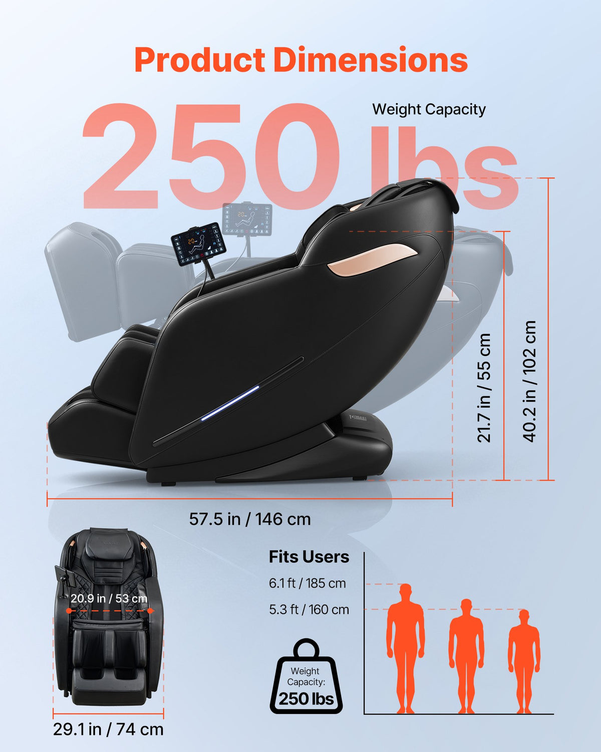 Masažinė kėdė VEVOR A6A35A, 3D Zero-Gravity funkcija