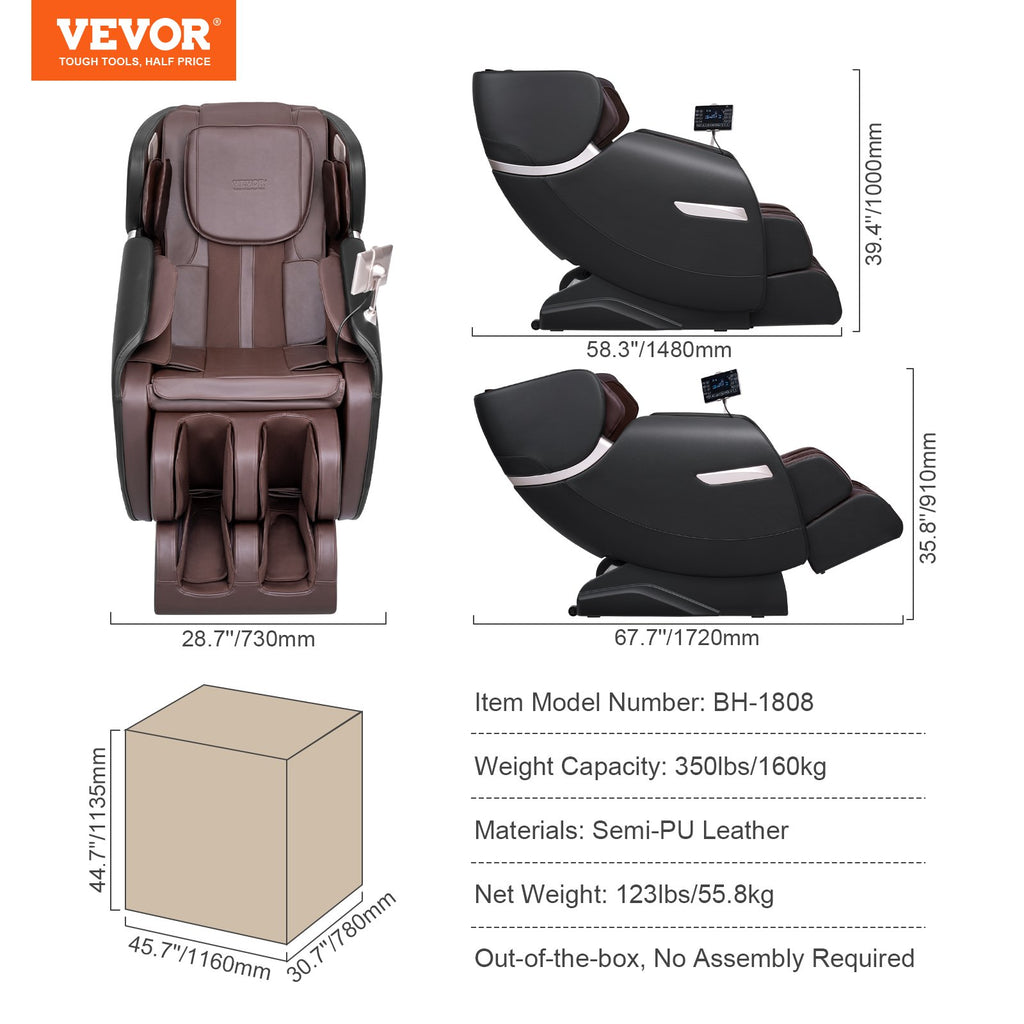 Masažinė kėdė VEVOR BH-6223, 150 kg apkrova
