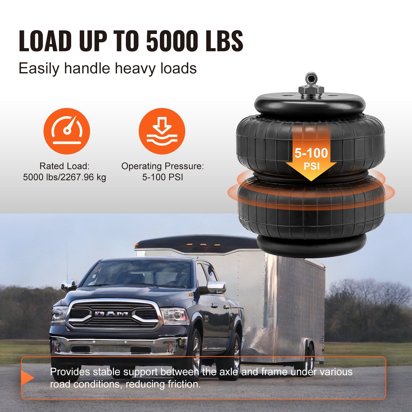 Pneumatinės pakabos komplektas VEVOR Dodge Ram 2500/3500, 2268 kg