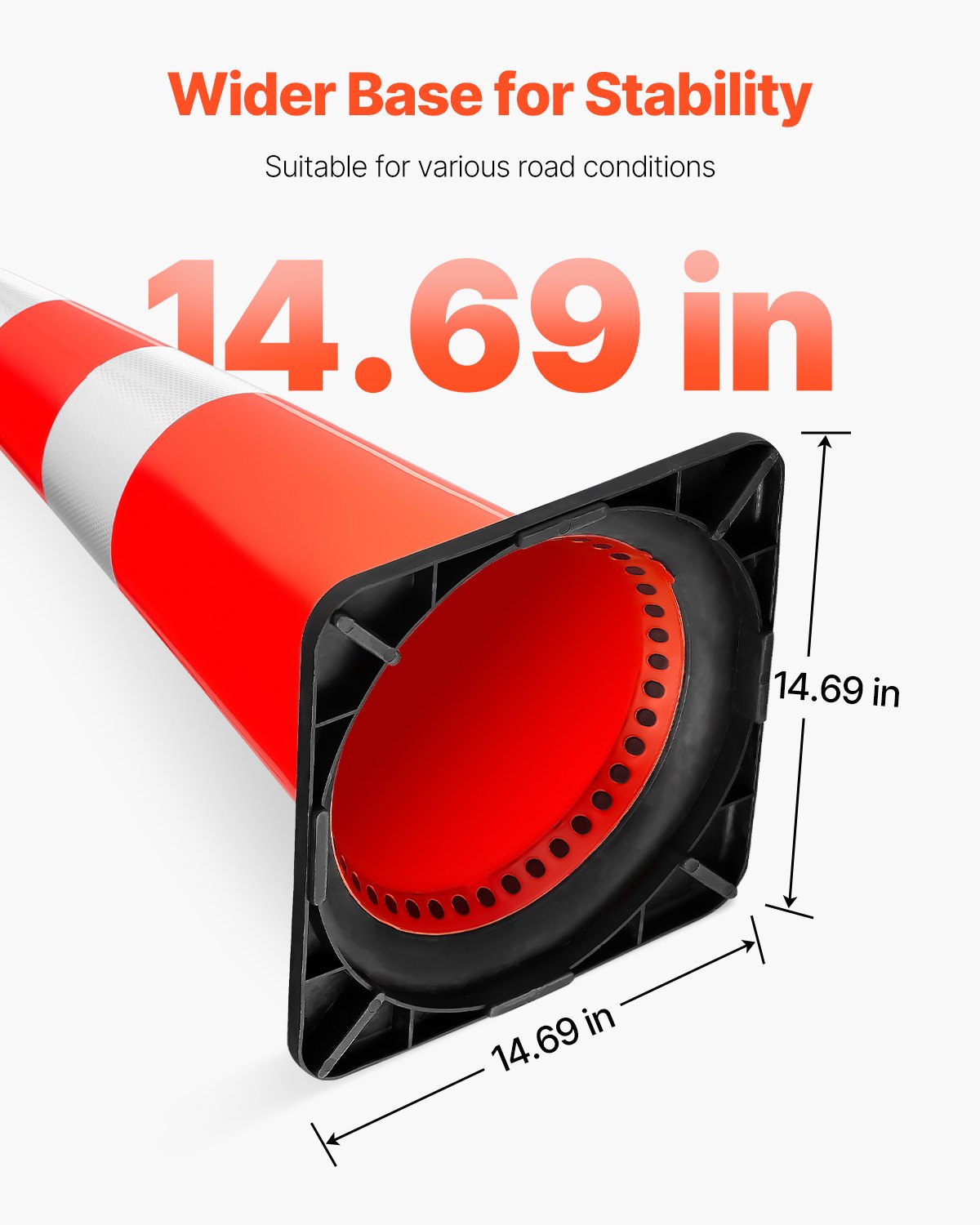Kelių kūgiai VEVOR Safety Cones 30", 8 vnt. komplektas