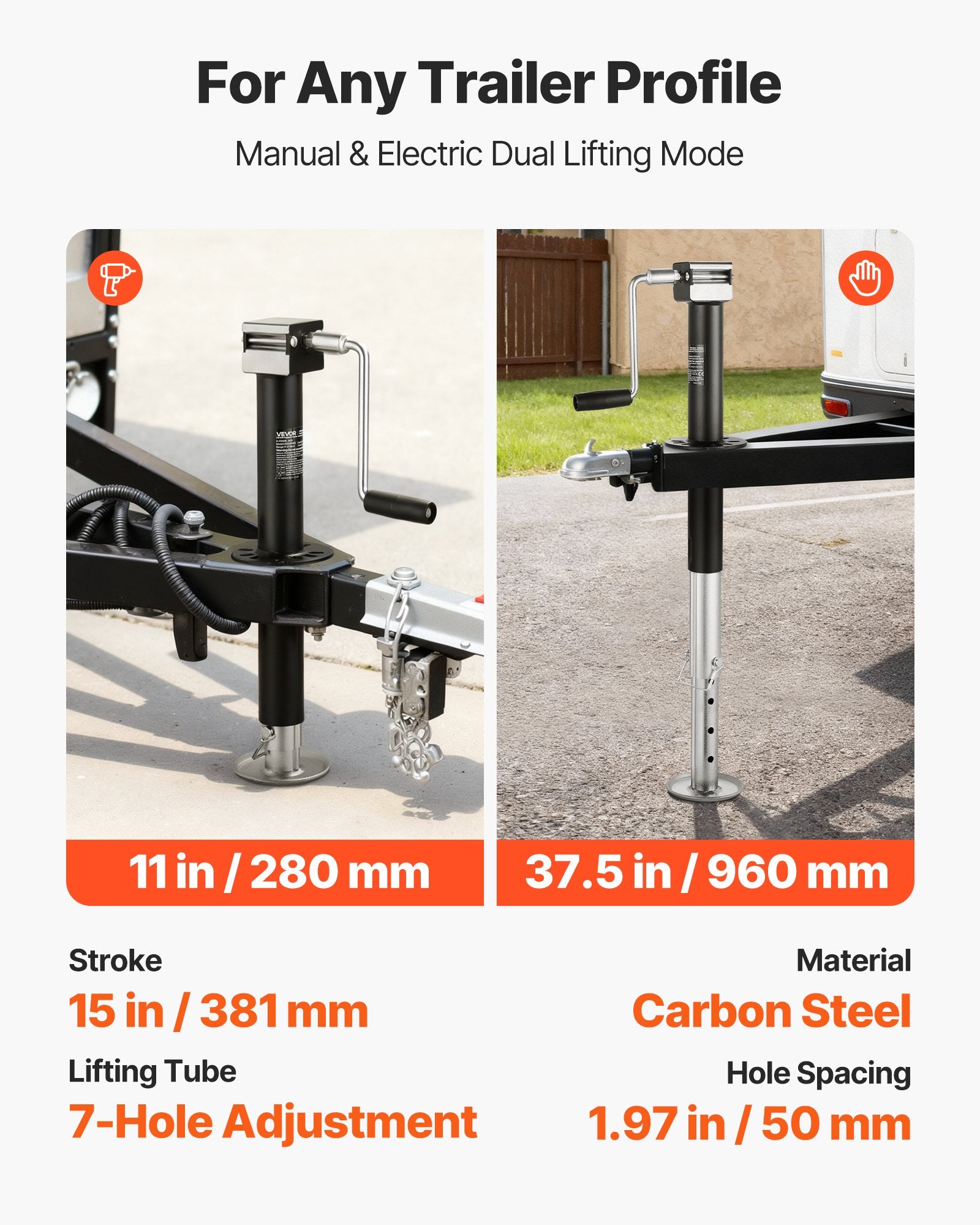 Priekabos kėliklis VEVOR HS5000SED, 2267 kg