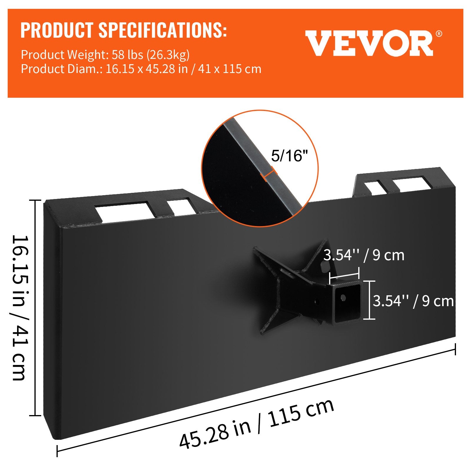 Greito jungimo tvirtinimo plokštė VEVOR Thick Mount Plate, 1/4" storio