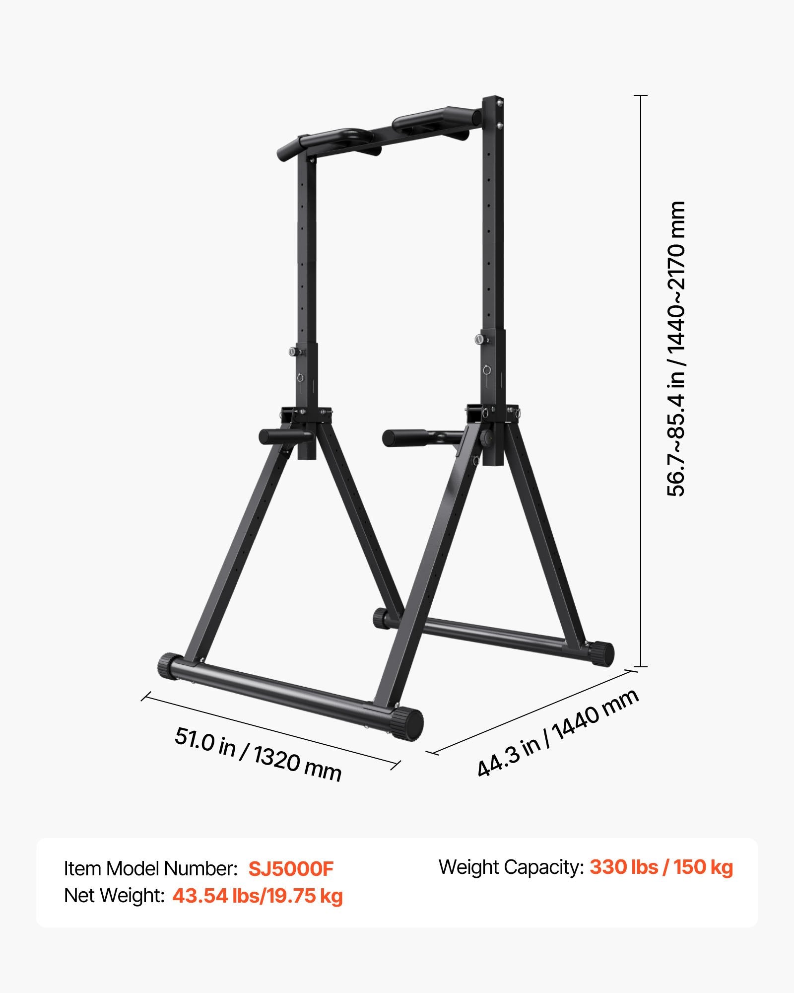 Pritraukimų skersinis VEVOR SJ5000F, 150 kg keliamoji galia