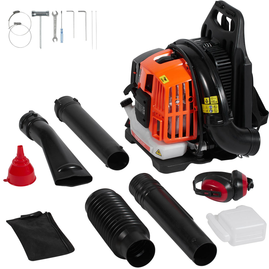 Ant nugaros nešiojamas lapų pūstuvas VEVOR BL-5201, 52 cm³