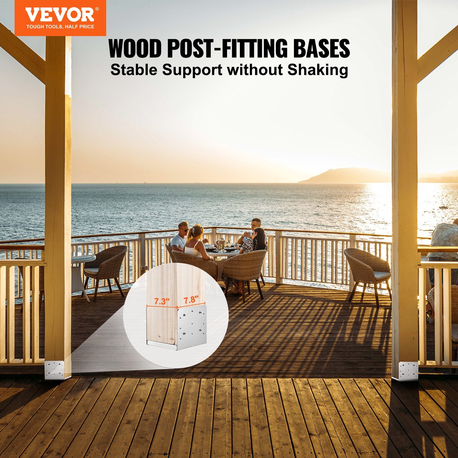 Stulpo pagrindas VEVOR BBLZ-8in-1, 203,2x203,2 mm