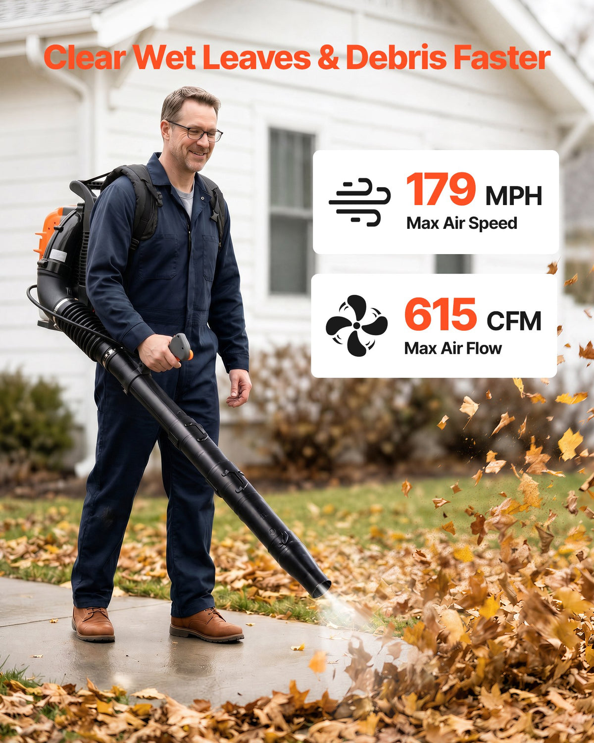 Ant nugaros nešiojamas lapų pūstuvas VEVOR XH-851, 75,6 cm³