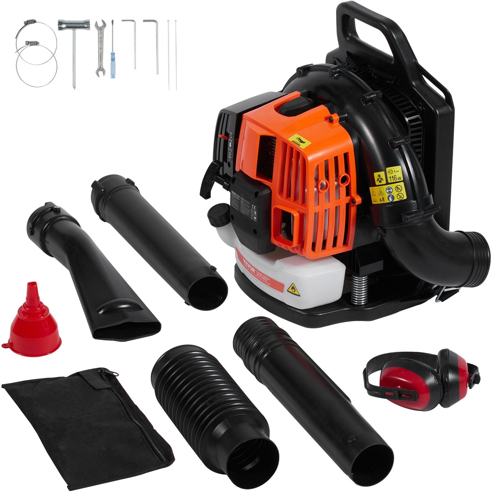 Benzininis nugarinis lapų pūstuvas VEVOR BL-866B, 63 cm³