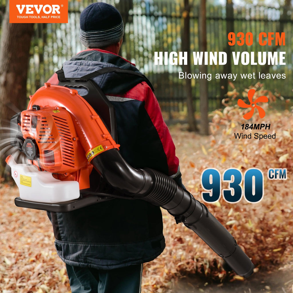 Ant nugaros nešiojamas lapų pūstuvas VEVOR QS25Q79BF, 79 cm³