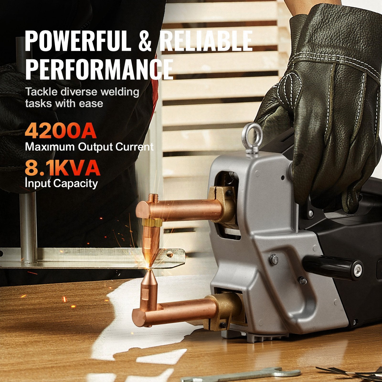 Nešiojamas taškinio suvirinimo aparatas VEVOR DN-120T, 4200A
