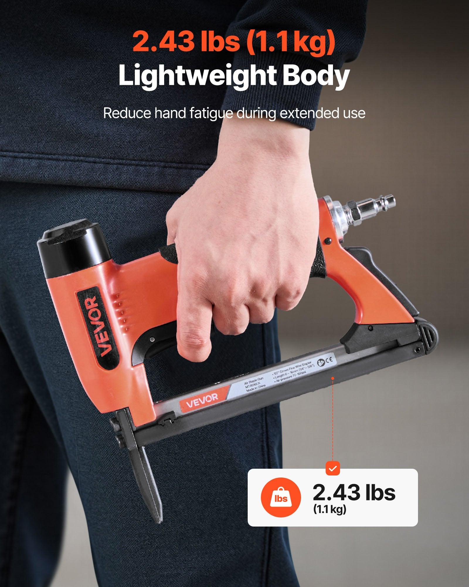 Pneumatinis kabių kalimo pistoletas VEVOR MT8016LN, 21 kalibro