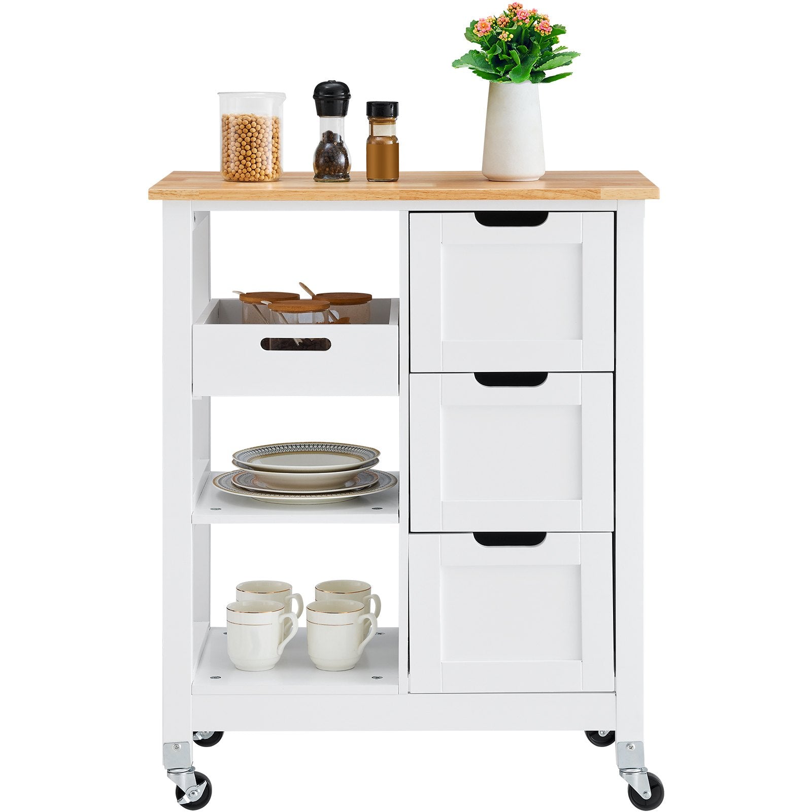Virtuvės salelė-vežimėlis VEVOR SR241001, 67 cm pločio