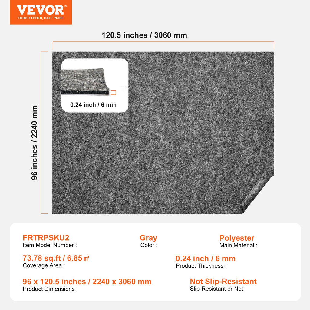 Kilimo paklotas VEVOR FRTRPSKU2, 244 x 306 cm, 6 mm storio