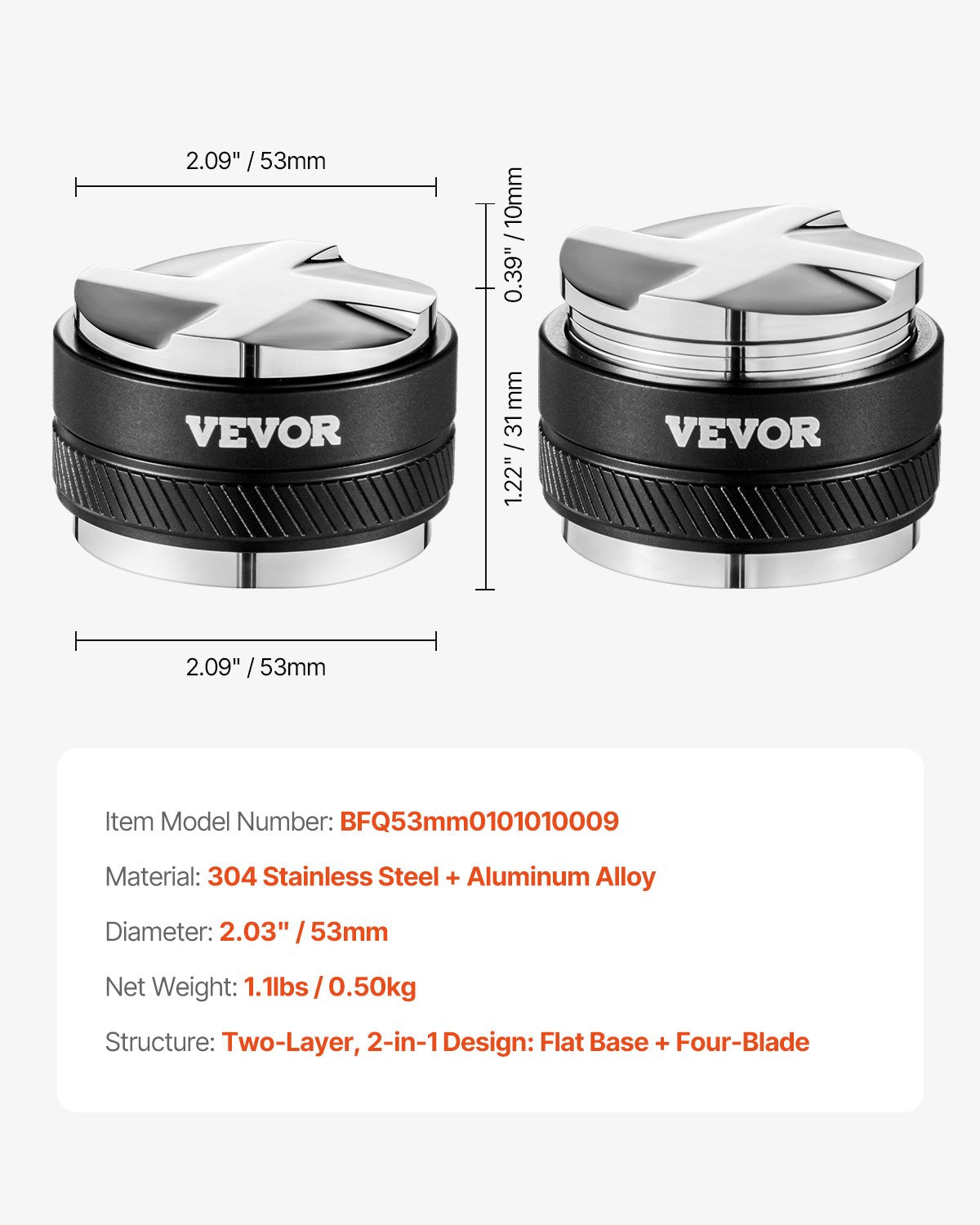Kavos paskirstytojas VEVOR BFQ53mm0101010009, 53 mm