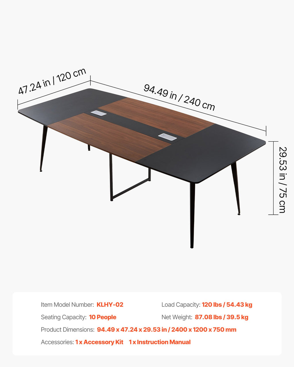 Konferencijų stalas VEVOR KLHY-02, 2400 mm