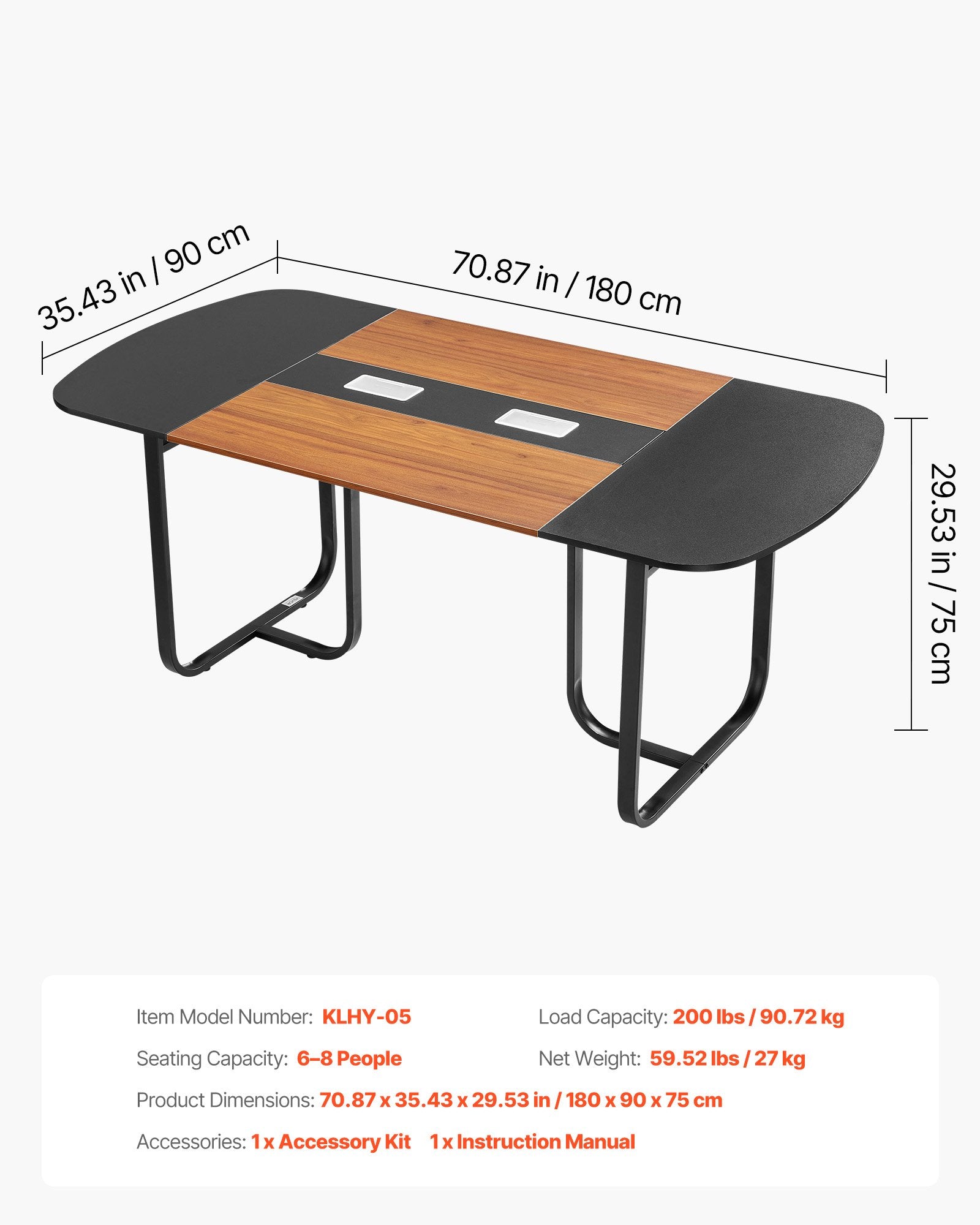Konferencijų stalas VEVOR KLHY-05, 1800 mm