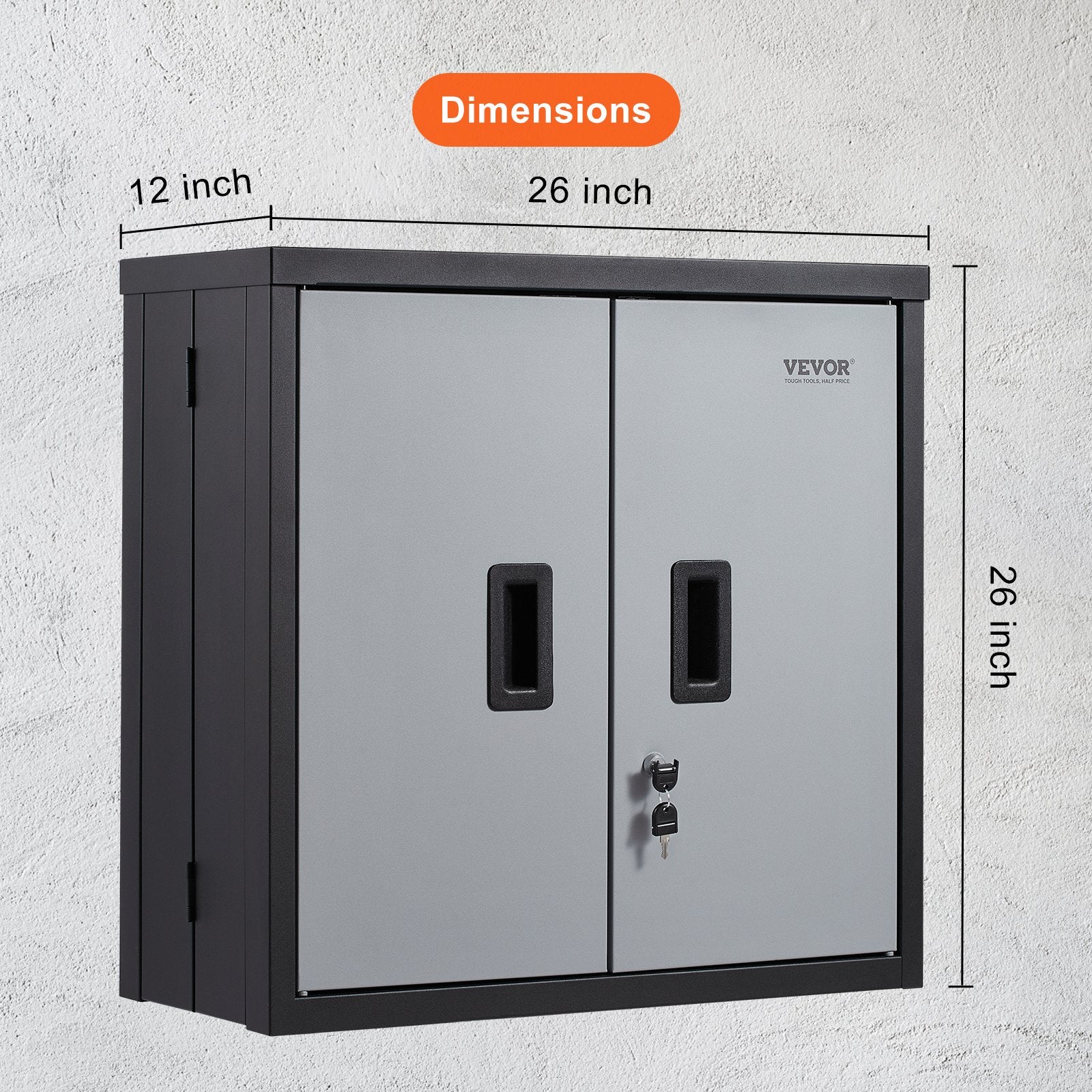 Sieninė spintelė įrankiams VEVOR, 660 mm, 108,8 kg keliamoji galia