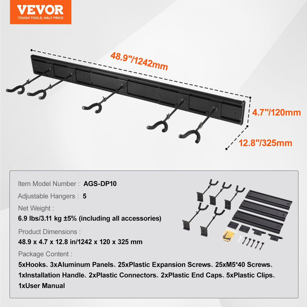 Sieninis gitarų laikiklis VEVOR AGS-DP10, 5 gitaroms