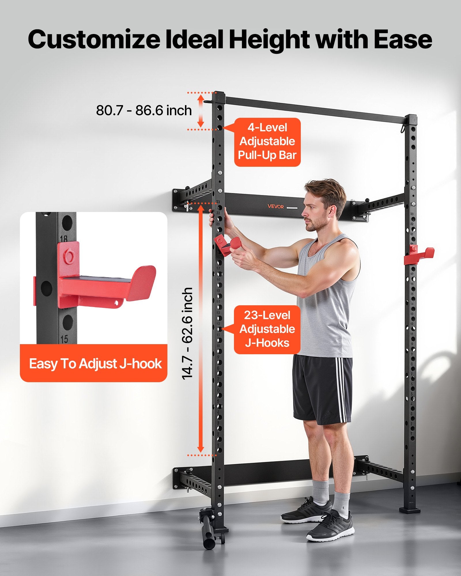Sulankstomas jėgos rėmas VEVOR PK1922, 545 kg keliamoji galia