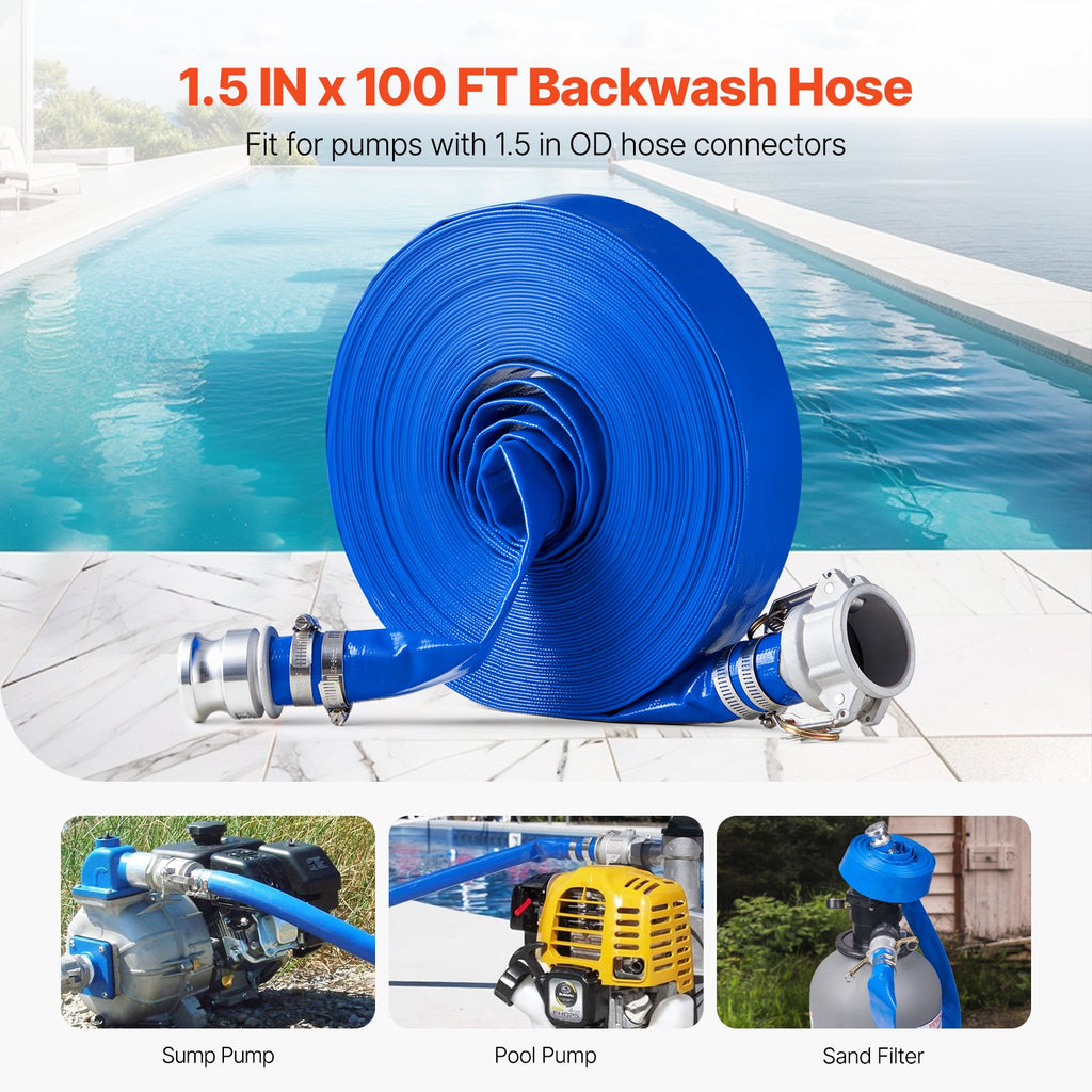 Išleidimo žarna VEVOR TLP04038X100FT01-CE, 38 mm x 30,5 m