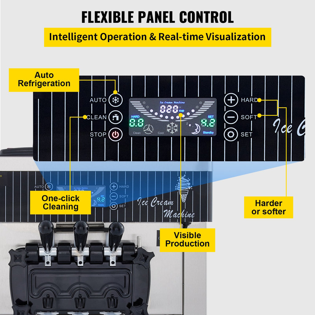 Minkštų ledų aparatas VEVOR YKF-8228H, 2200W