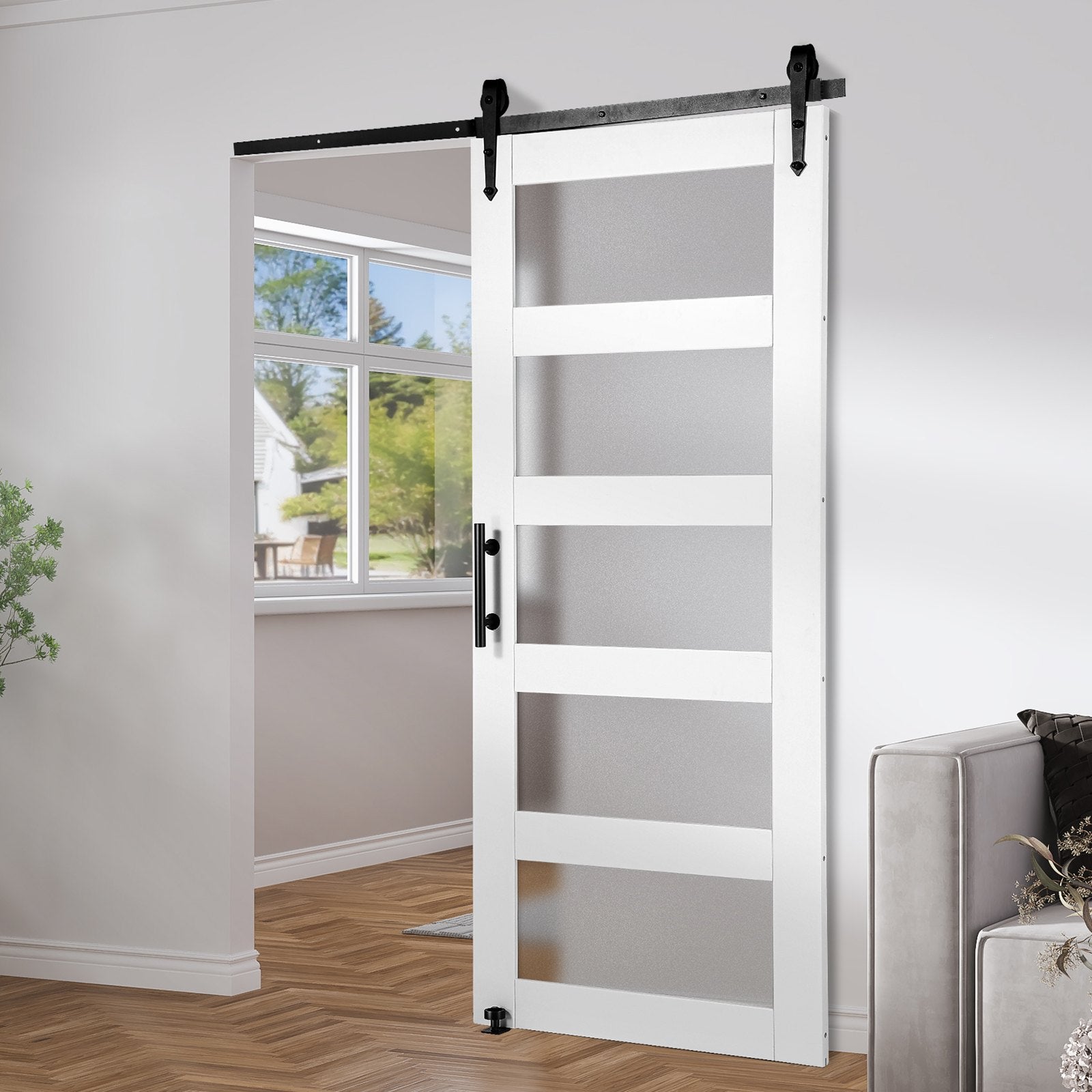 Stumdomos tvarto tipo durys su furnitūra VEVOR 30BL, 76 x 213 cm