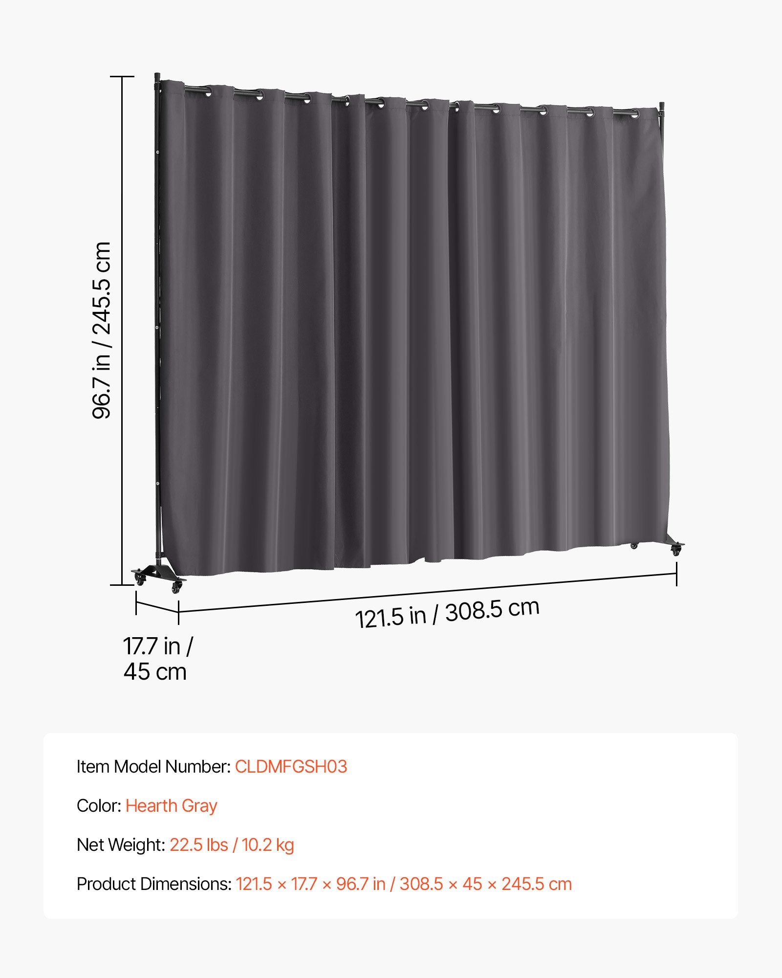 Kambario pertvara VEVOR CLDMFGSH03, 308,5 x 245,5 cm