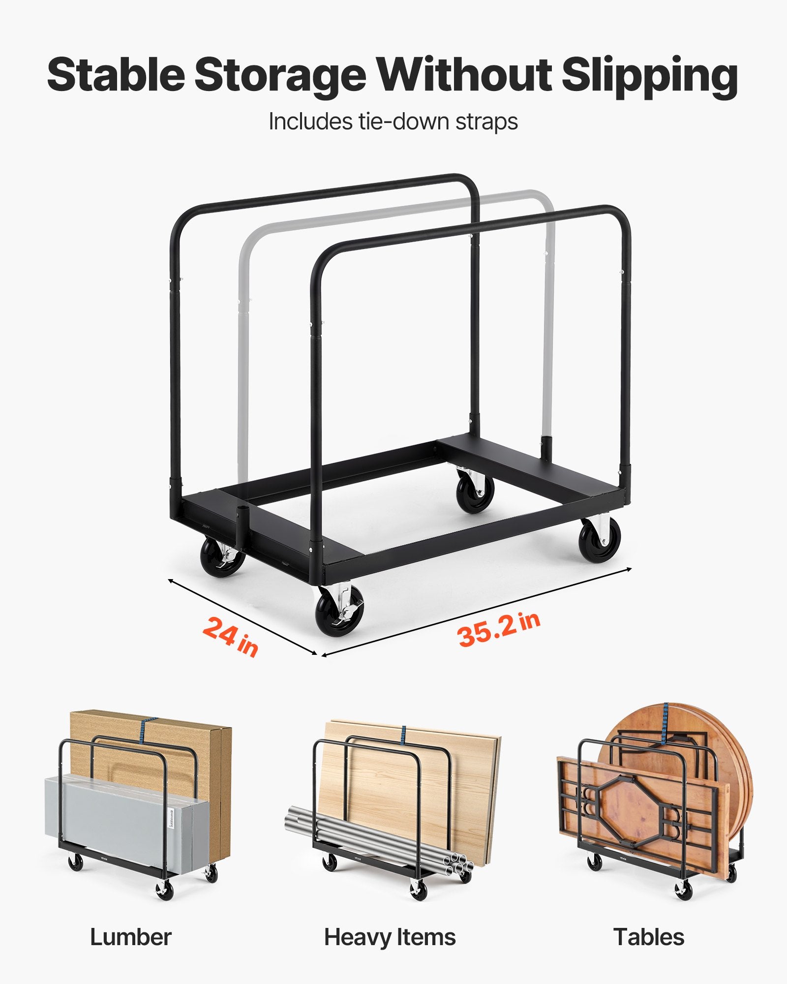 Gipso kartono plokščių vežimėlis VEVOR TT01, 816 kg keliamoji galia