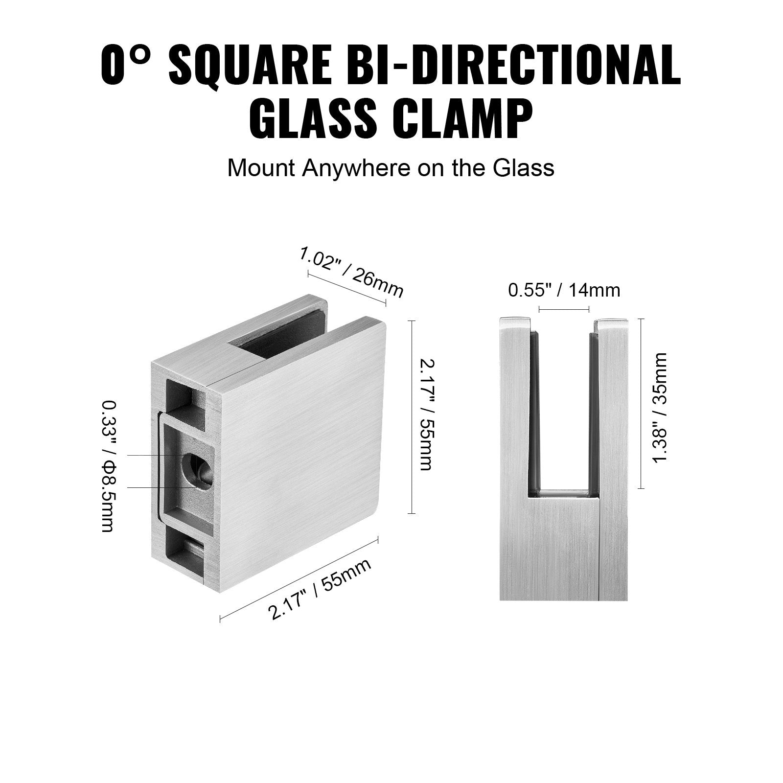 Stiklo laikiklis VEVOR YSBLJ02, 8–12 mm stiklui