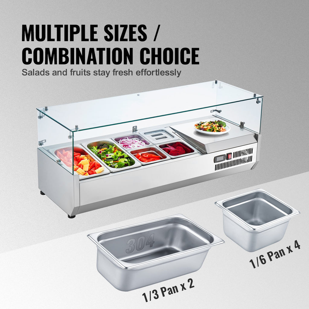 Šaldoma ingredientų vitrina VEVOR D48TW, 140 W