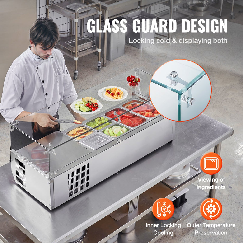 Šaldoma ingredientų vitrina VEVOR D48TW, 140 W