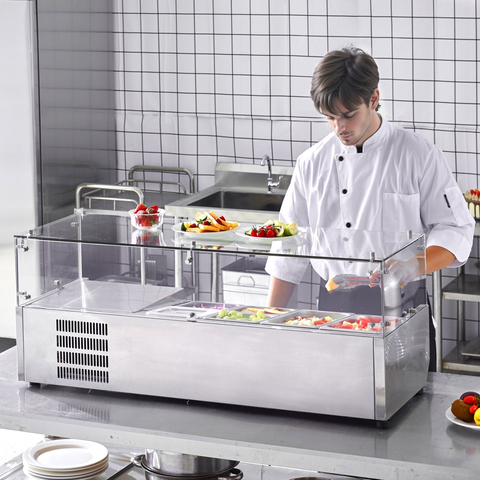 Šaldoma ingredientų vitrina VEVOR D48TW, 140 W
