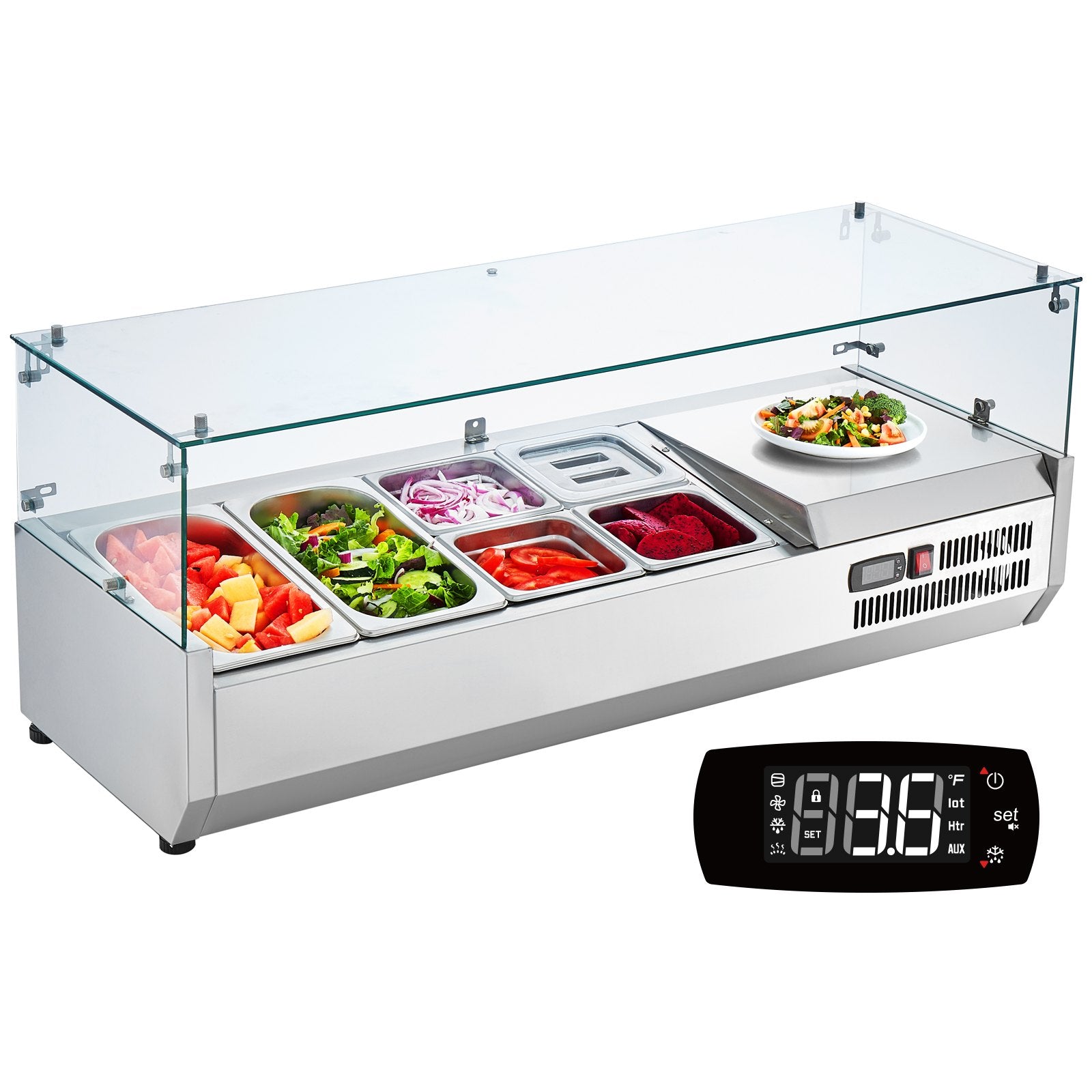 Šaldoma ingredientų vitrina VEVOR D48TW, 140 W