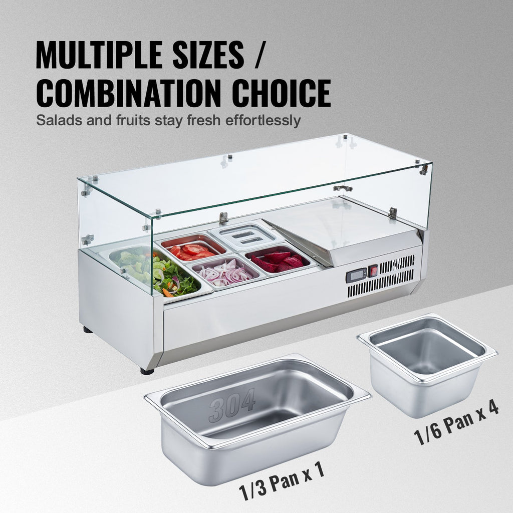 Šaldoma ingredientų vitrina VEVOR D40TW, 140 W
