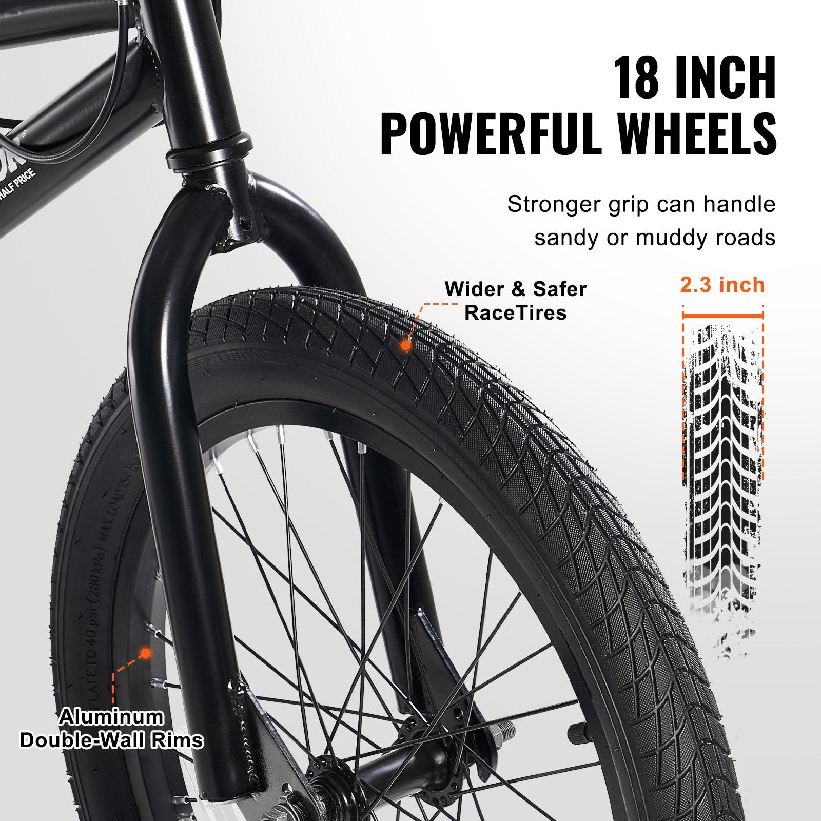 BMX dviratis VEVOR SS24005, 18 colių ratai