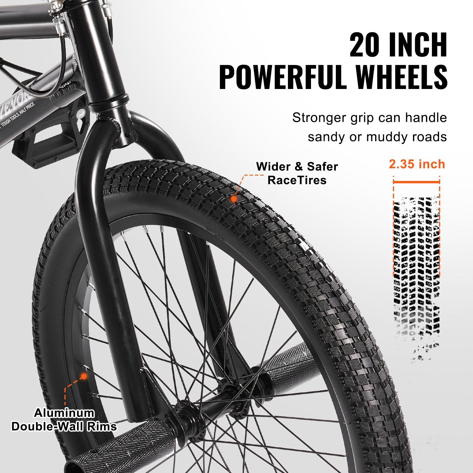 BMX dviratis VEVOR SS24001, 20 colių ratai
