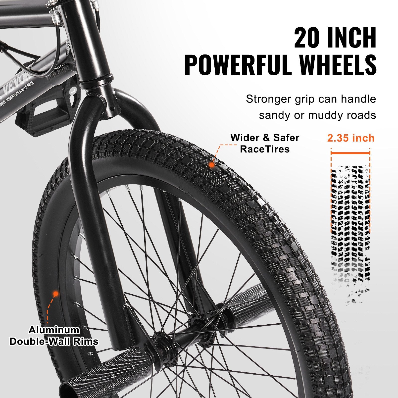 BMX dviratis VEVOR SS24004, 20 colių ratai