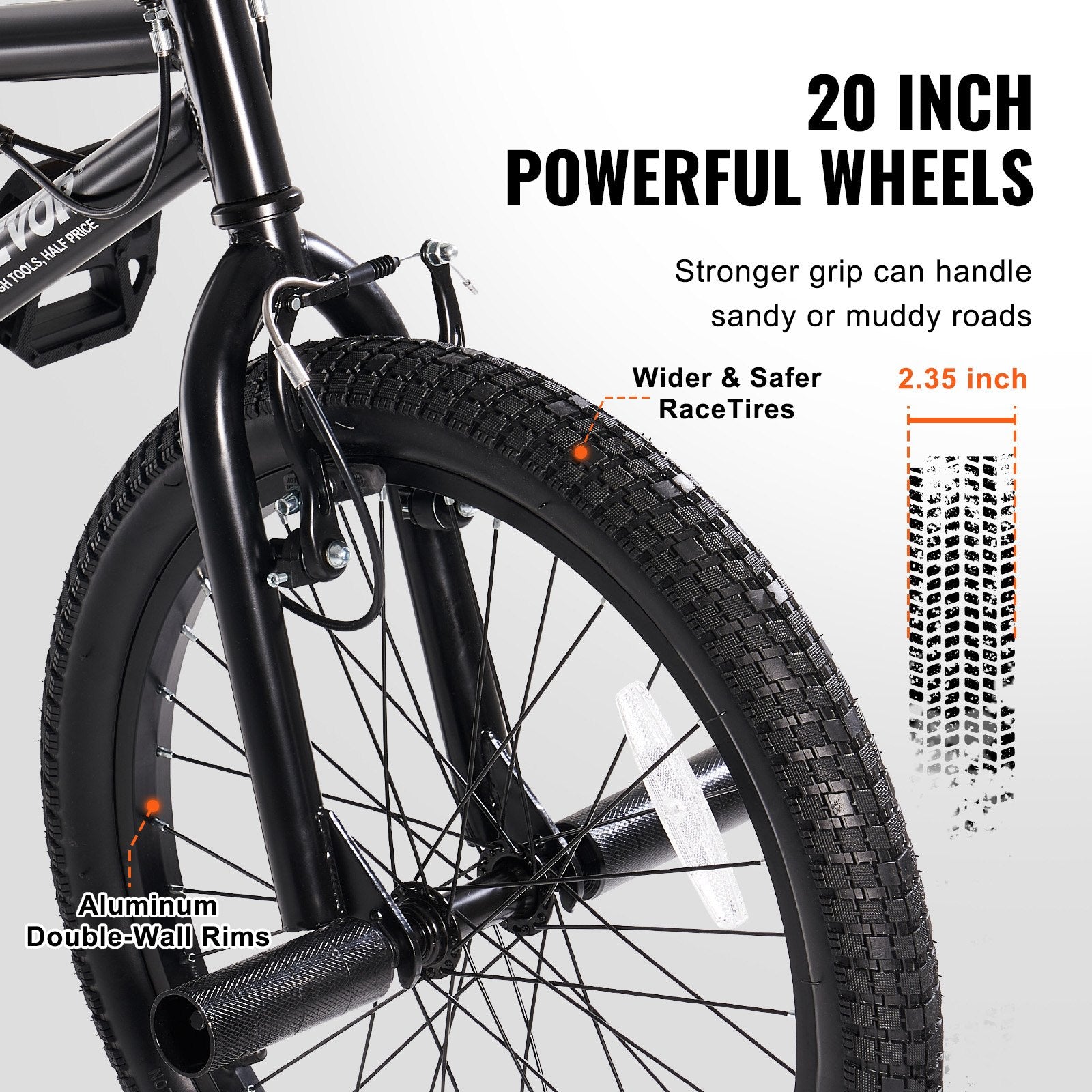 BMX dviratis VEVOR SS24003, 20 colių ratai