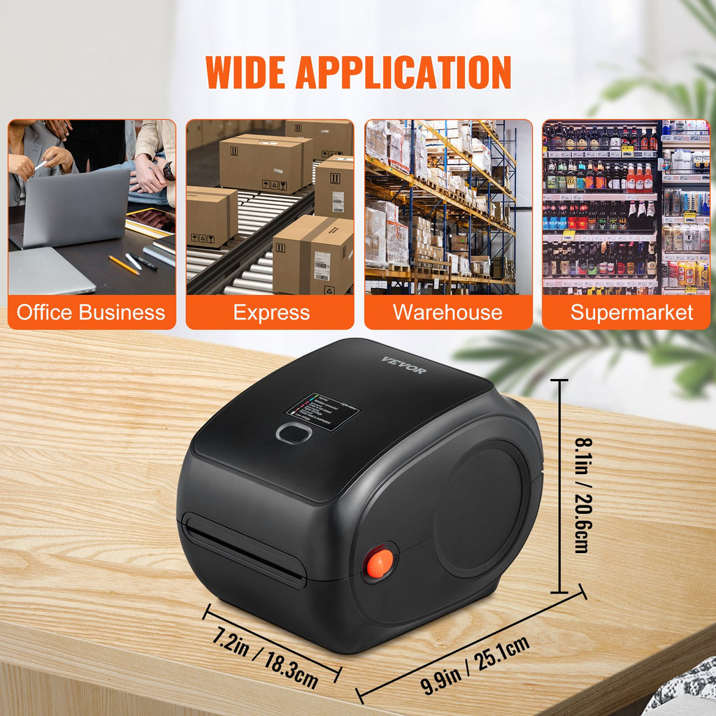 Terminis lipdukų spausdintuvas VEVOR 300DPI, Bluetooth