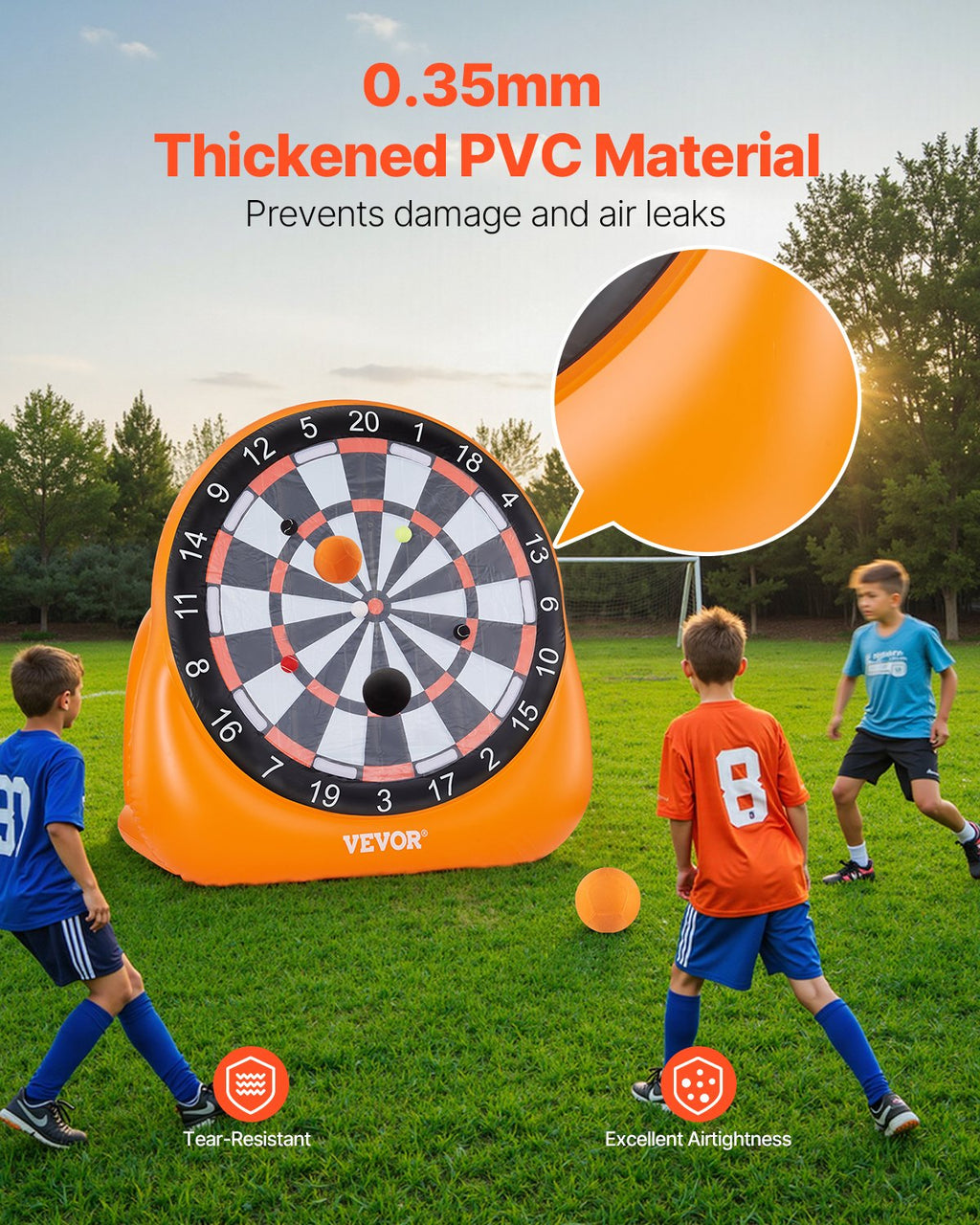 Pripučiamas futbolo smiginis VEVOR FDSFBB-003B-2, 2 metrų aukščio