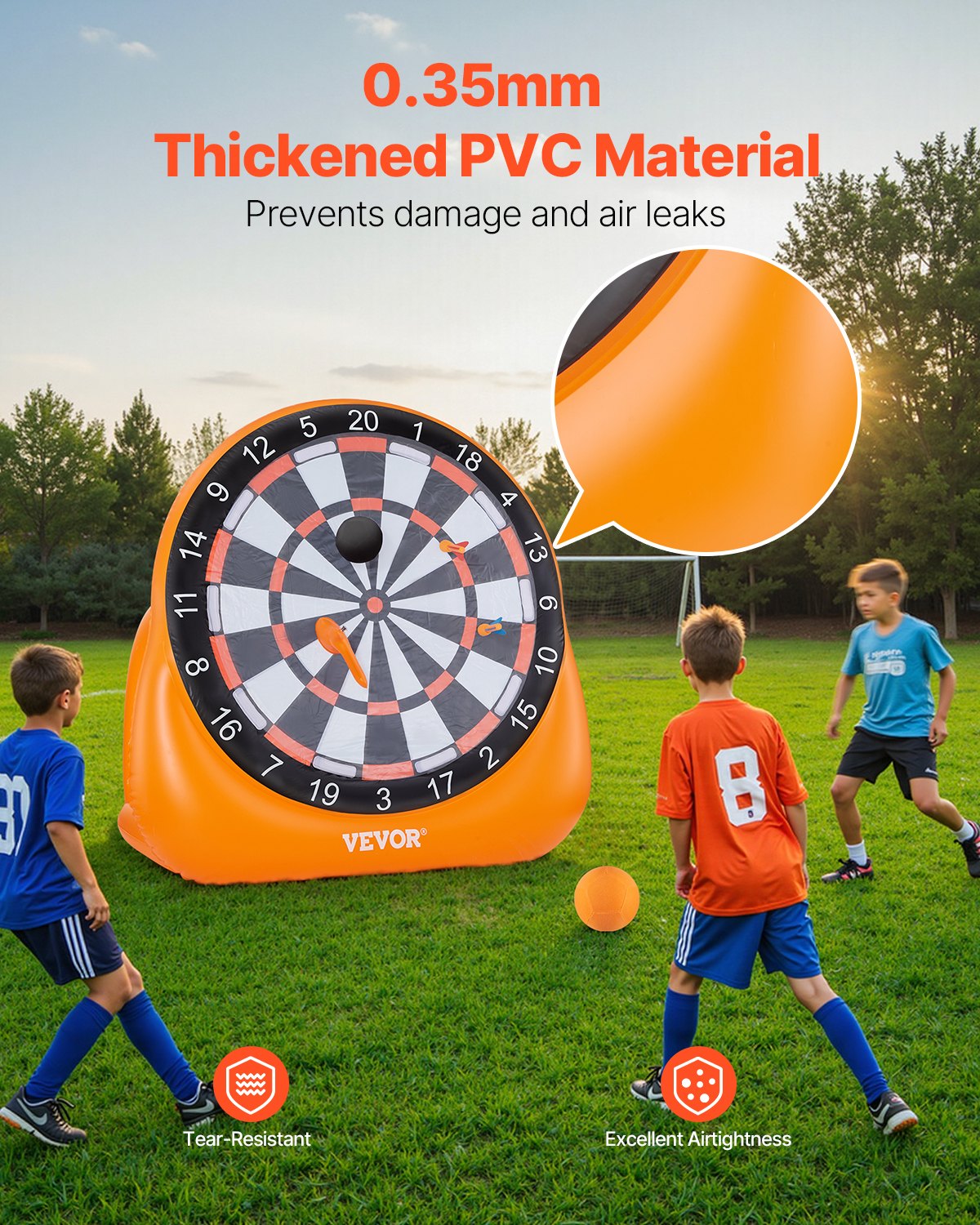 Pripučiamas futbolo smiginis VEVOR FDSFBB-003A-2, 2 m aukščio