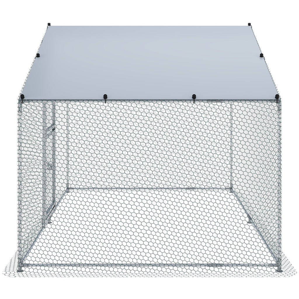 Metalinis vištidės aptvaras VEVOR 2x3x2 m, su vandeniui atspariu stogu