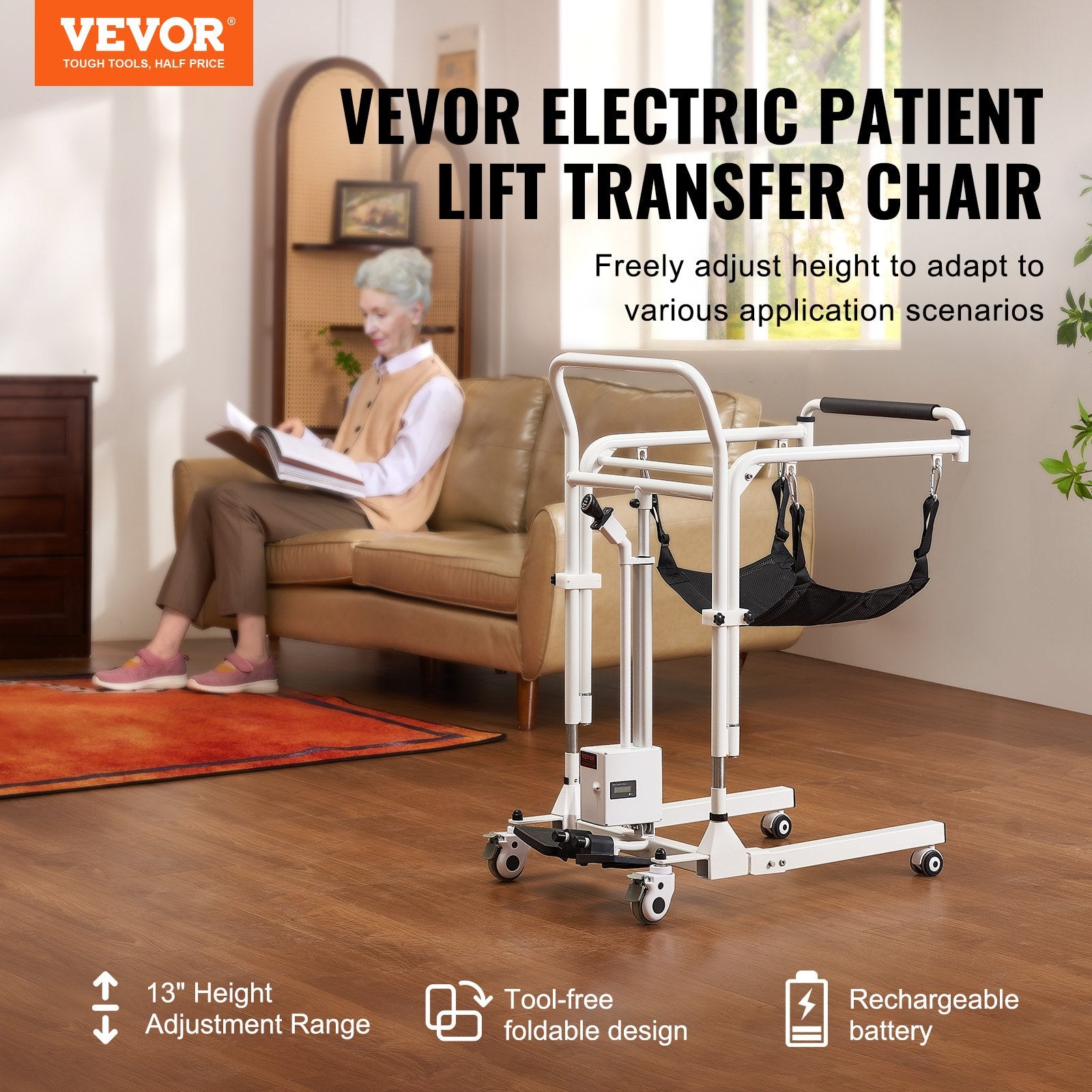 Elektrinis neįgaliųjų keltuvas-kėdė VEVOR XFL-QX-YW02, 100 kg keliamoji galia
