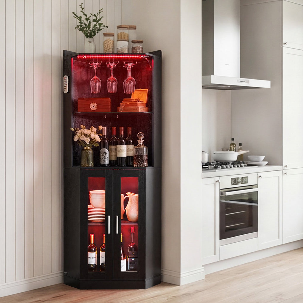 Kampinė vyno spinta VEVOR DX0202-C250499S-01, 170 cm aukščio