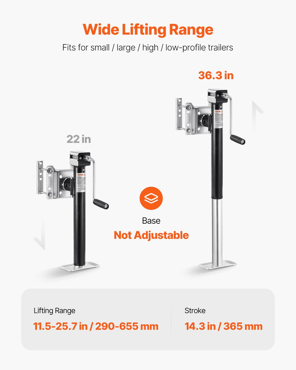 Priekabos atraminis keltuvas VEVOR TJBP5002SB-HEX, 2267 kg