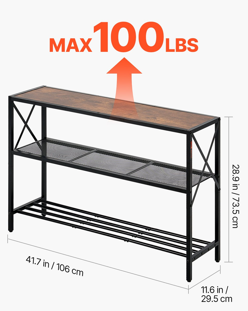 Siaura konsolinė lentyna VEVOR YJXXGZ-006, 106 cm ilgio