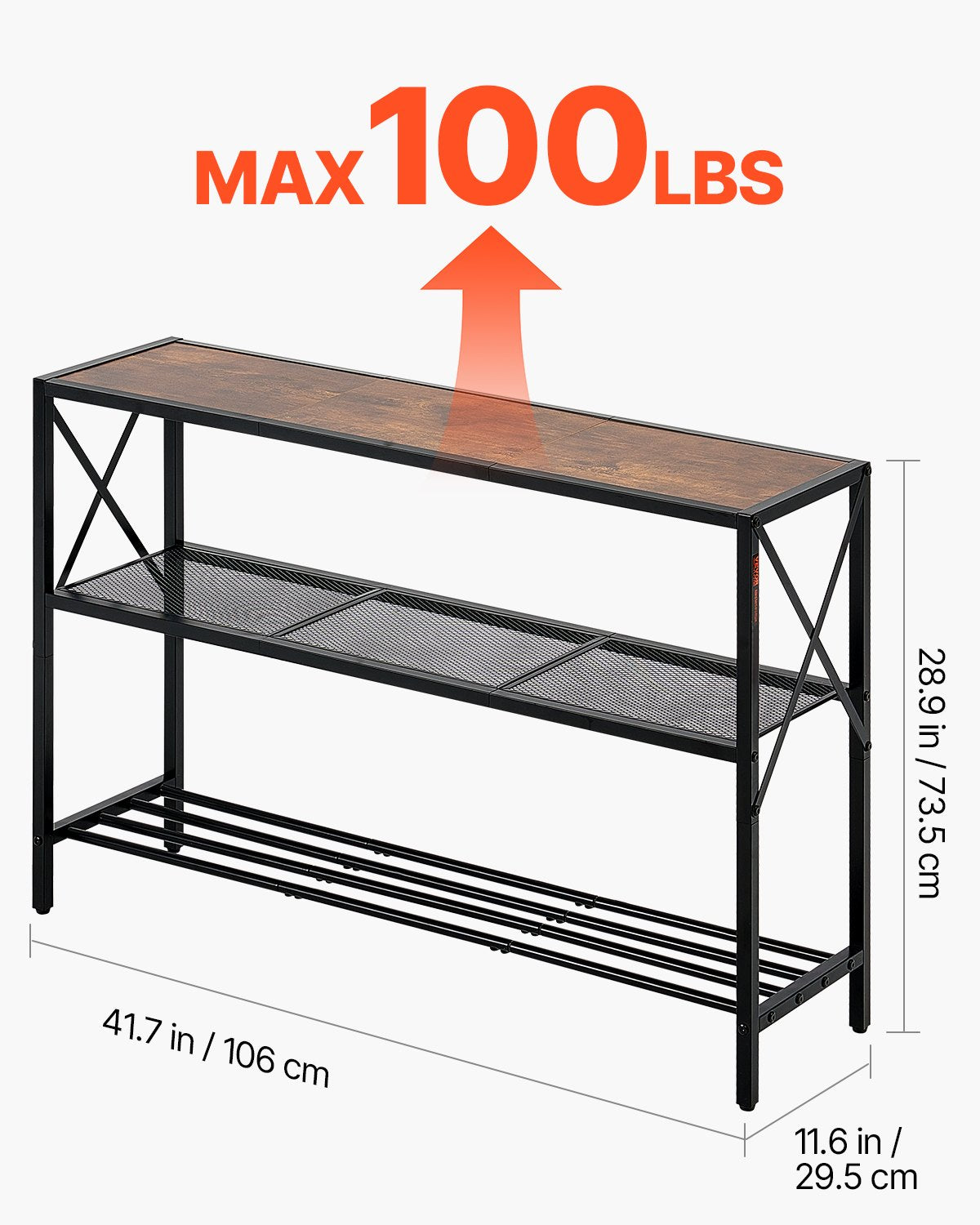 Siaura konsolinė lentyna VEVOR YJXXGZ-006, 106 cm ilgio