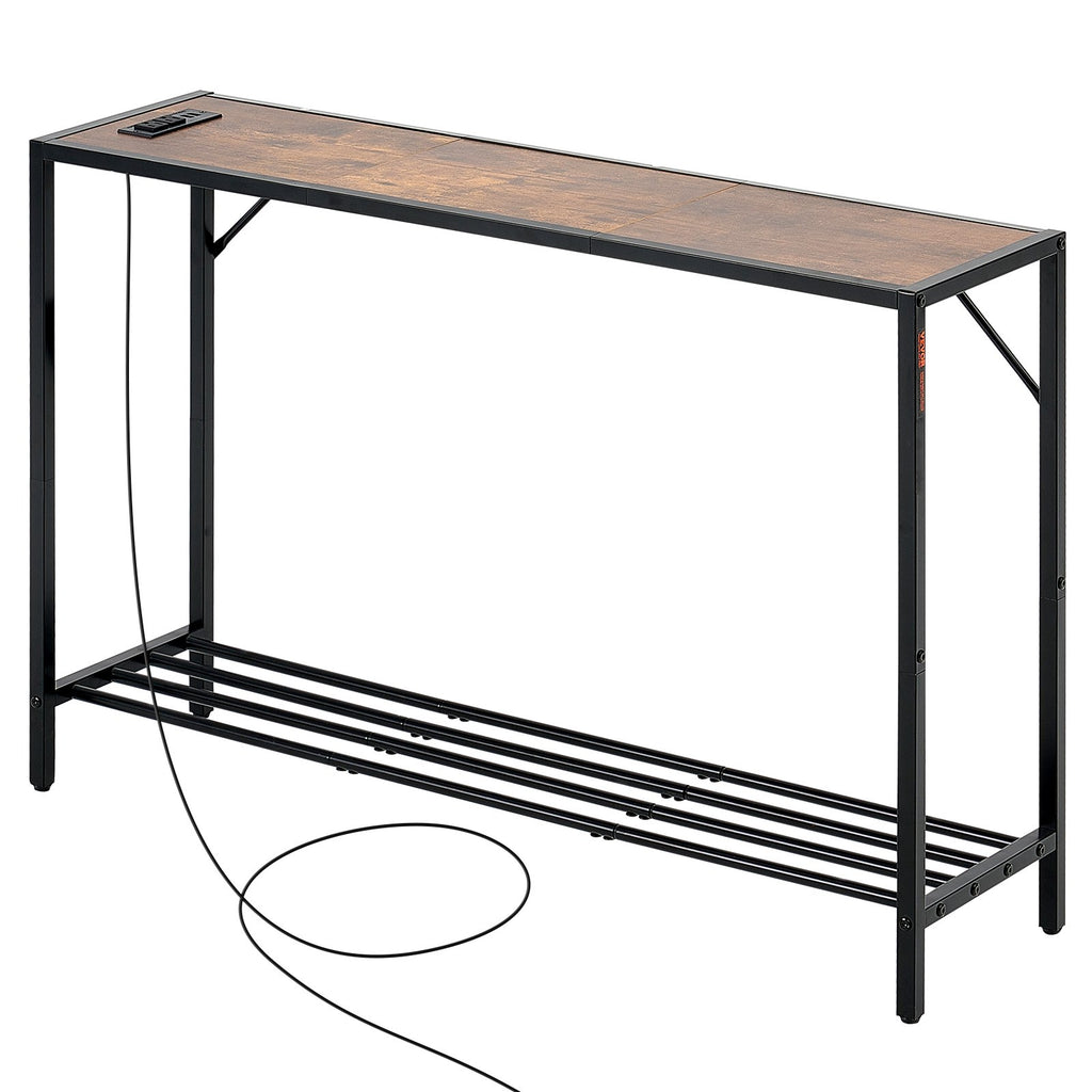 Siaura konsolinė sofa-stalas VEVOR YJXXGZ-007, 106 cm ilgio su elektros lizdais