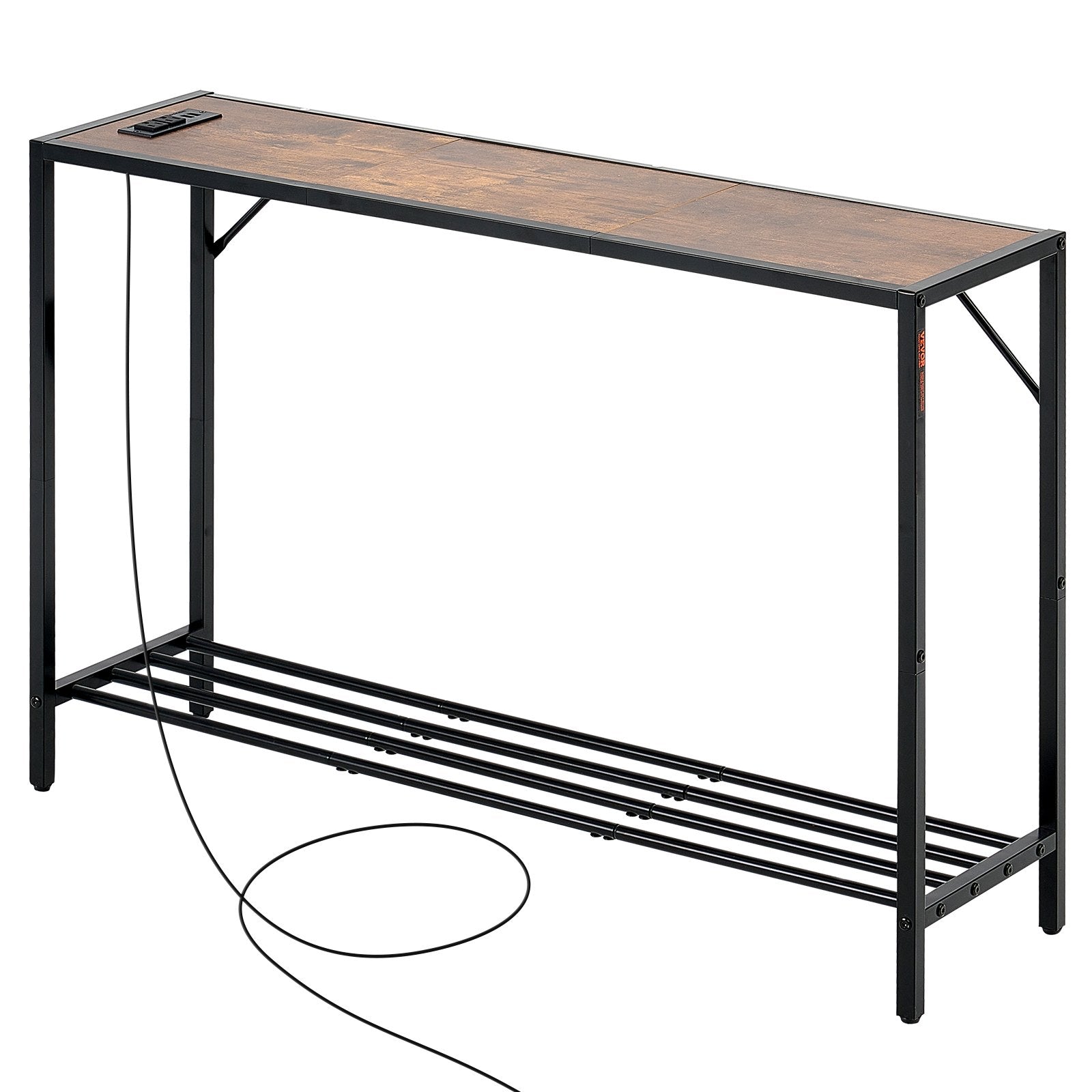 Siaura konsolinė sofa-stalas VEVOR YJXXGZ-007, 106 cm ilgio su elektros lizdais