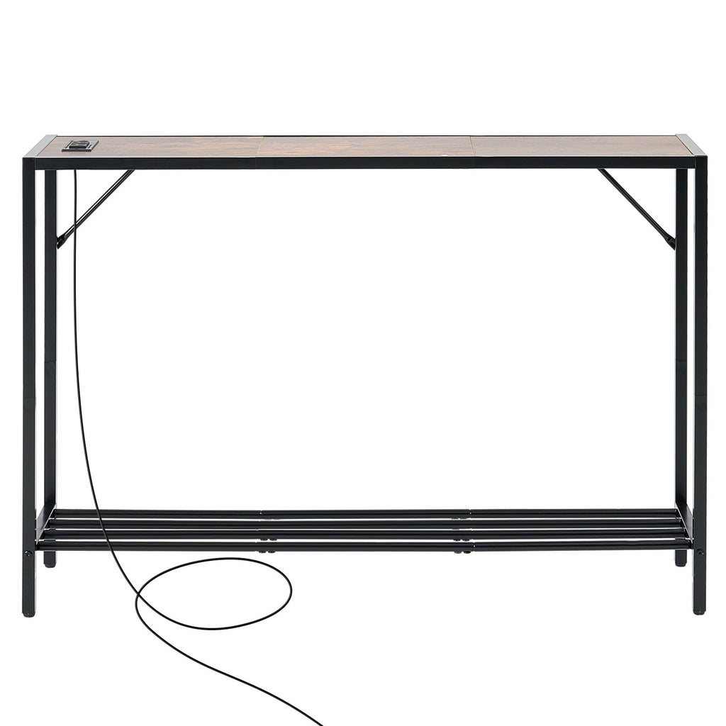 Siaura konsolinė sofa-stalas VEVOR YJXXGZ-007, 106 cm ilgio su elektros lizdais