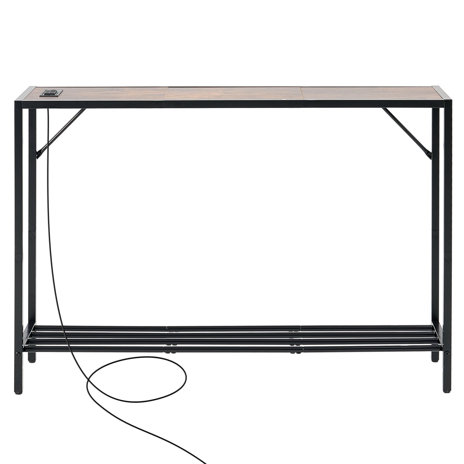 Siaura konsolinė sofa-stalas VEVOR YJXXGZ-007, 106 cm ilgio su elektros lizdais